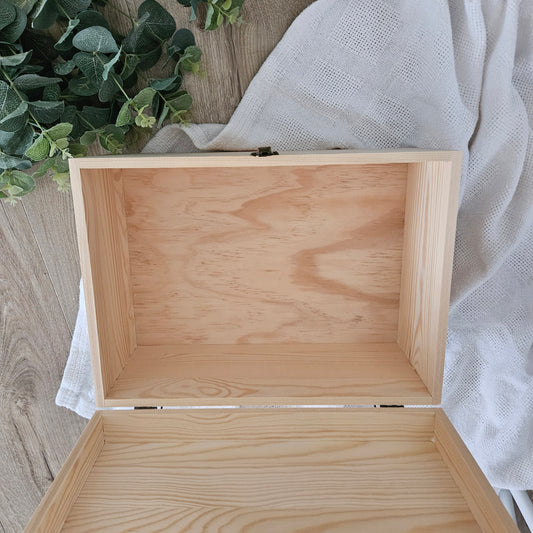 Engraved Pine Keepsake Box Initial and Name (Pre-Order)