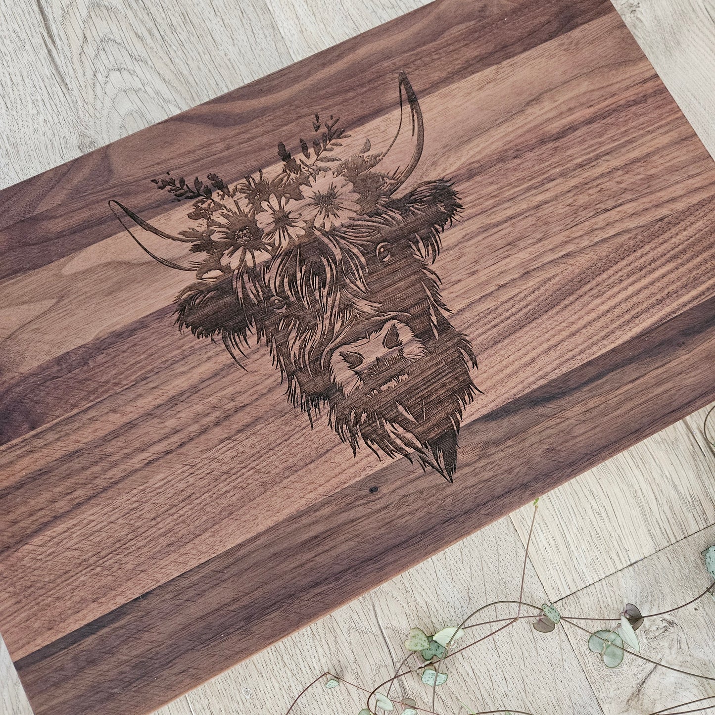Highland Cow Walnut Board