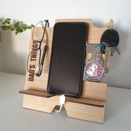 Bamboo Mens Accessory Holder