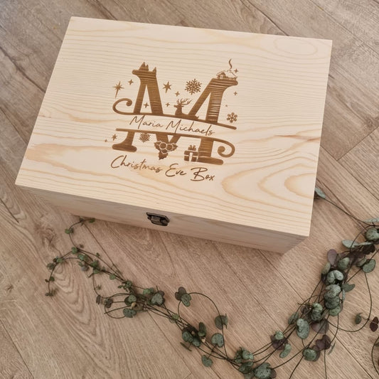 Christmas Eve Box Monogram - Keepsake Box