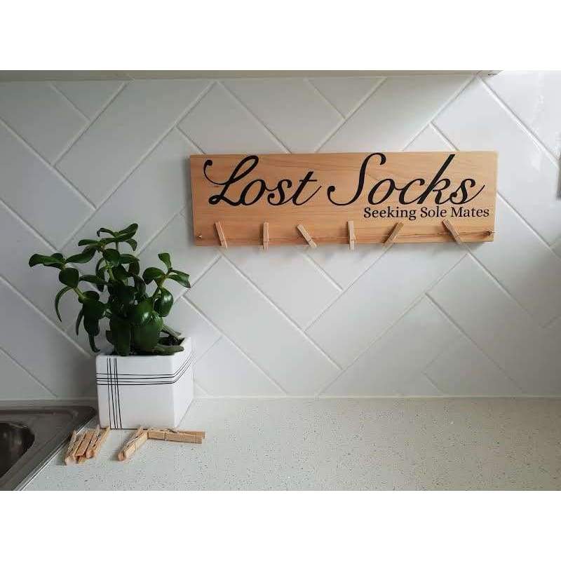 Lost Socks Seeking Sole Mates Sock Hanger - General Signs