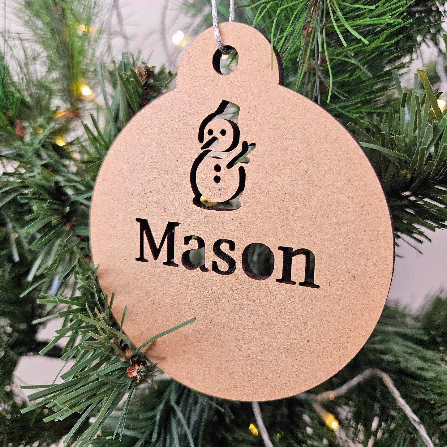 Personalised Paint-Your-Own Christmas Bauble – MDF Craft Decoration