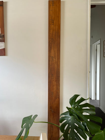 Walnut Stained Pine Wooden Height Chart - Personalised Growth Ruler