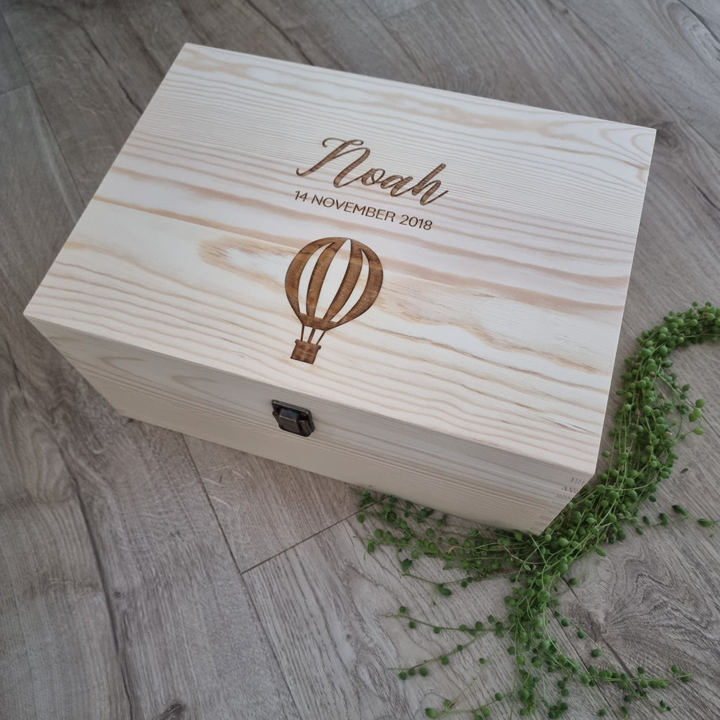 Hot Air Balloon Wooden Keepsake Box