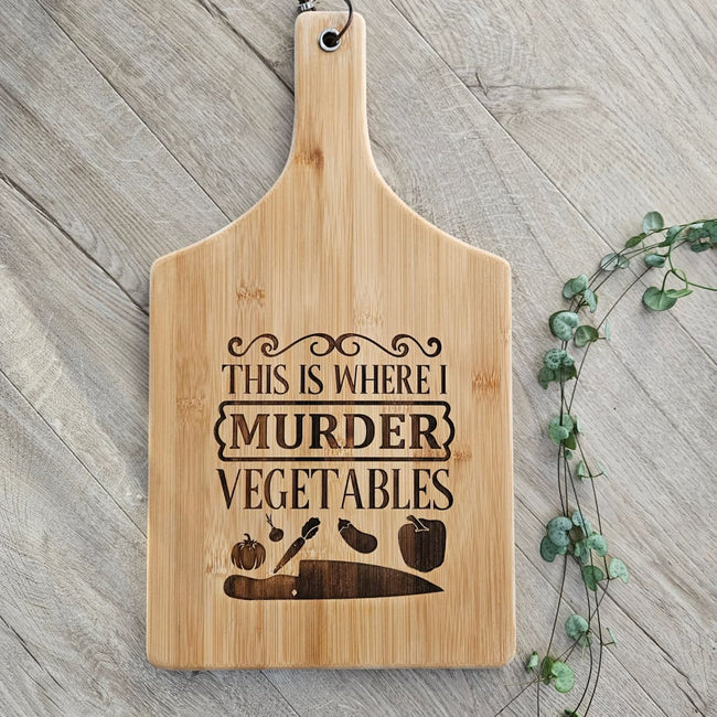 Bamboo Cheese Board - This Is Where I Murder Vegetables - Cheese Boards