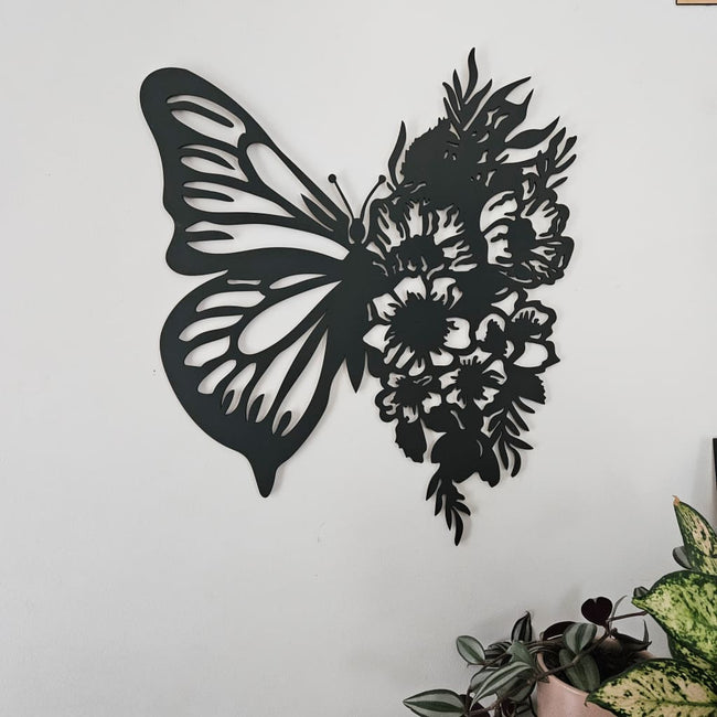 Floral Butterfly Wall Art - Geometric Animals