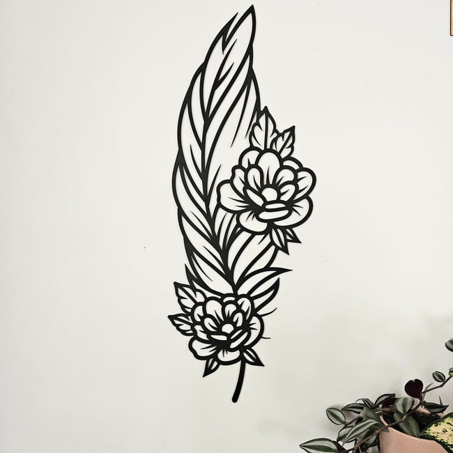 Floral Feather Wall Art - Geometric Animals