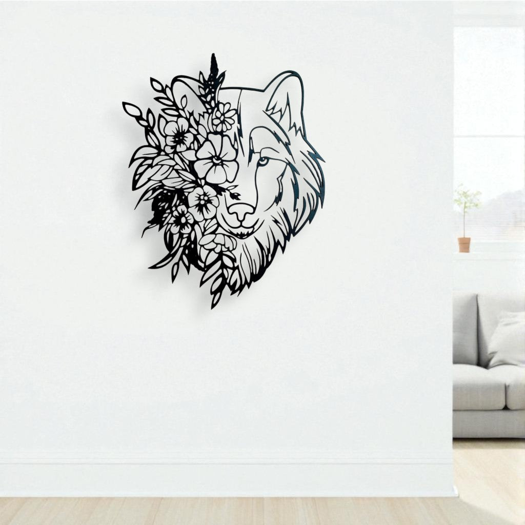 Floral Wolf Wall Art