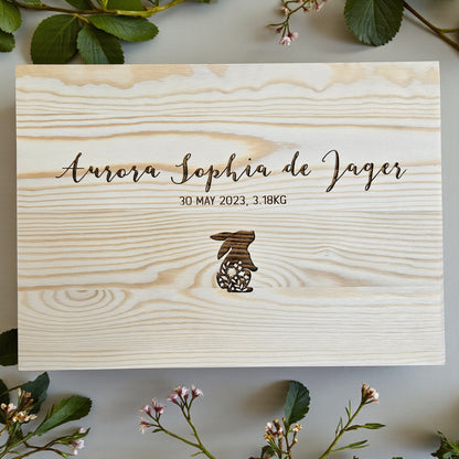 Floral Bunny Engraved Keepsake Box (Pre-Order)