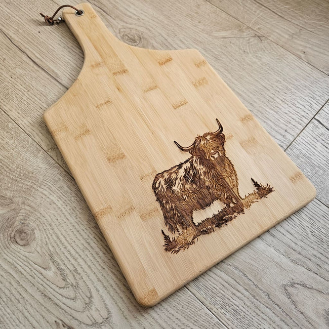 Highland Cow Silhouette Bamboo Cheese/ Chopping Board - Cheese Boards