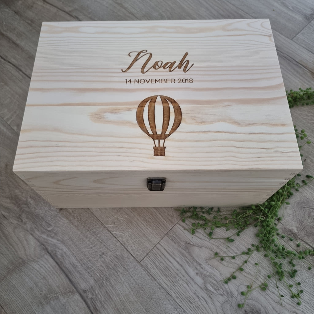Hot Air Balloon Wooden Keepsake Box