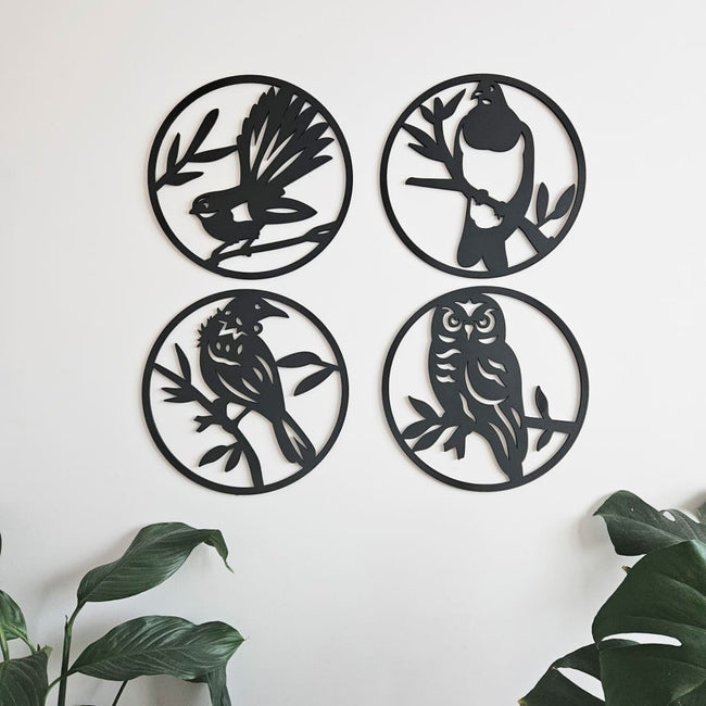 New Zealand Birds Wall Art Set - Geometric Animals