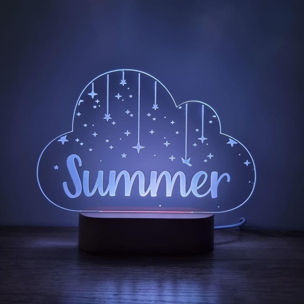 Night Light Stars On Strings Personalised Cloud Shape - Night Light