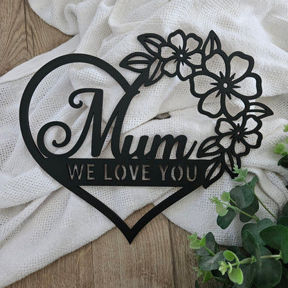 Floral Mum Heart Wall Art