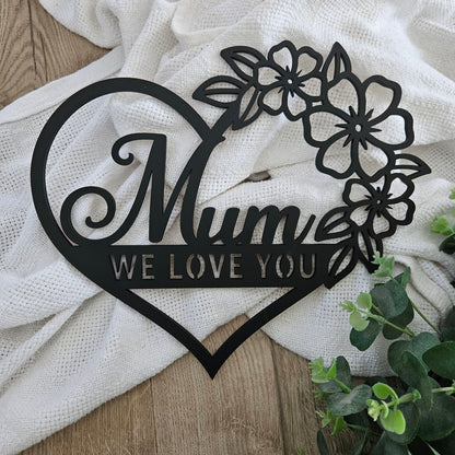 Floral Mum Heart Wall Art