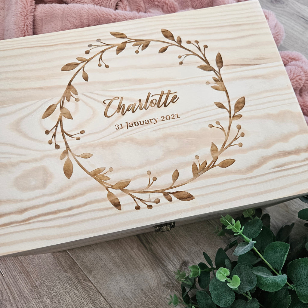 Keepsake Box Name In Wreath