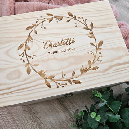 Keepsake Box Name In Wreath (Pre-Order)