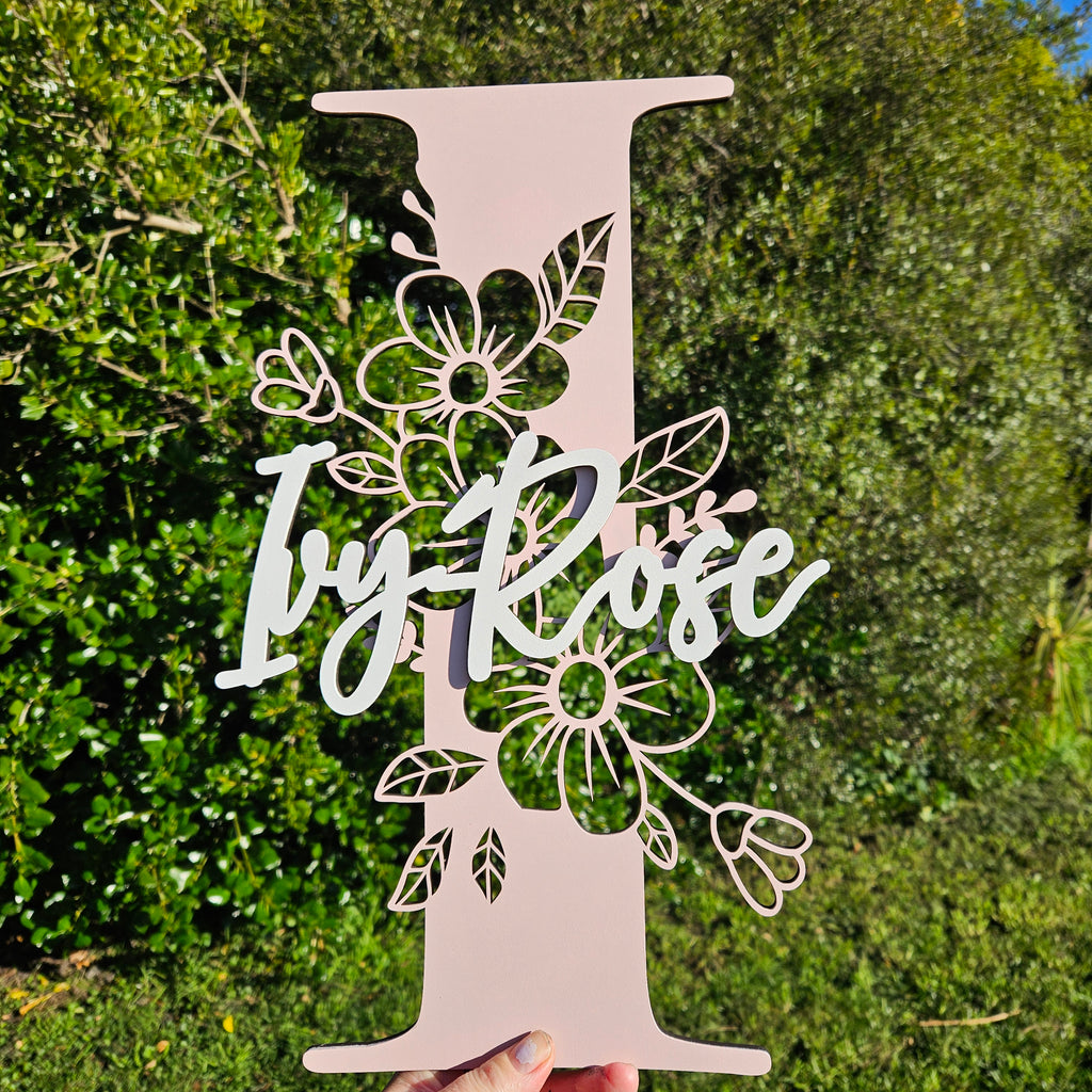 Floral Monogram Two Layer