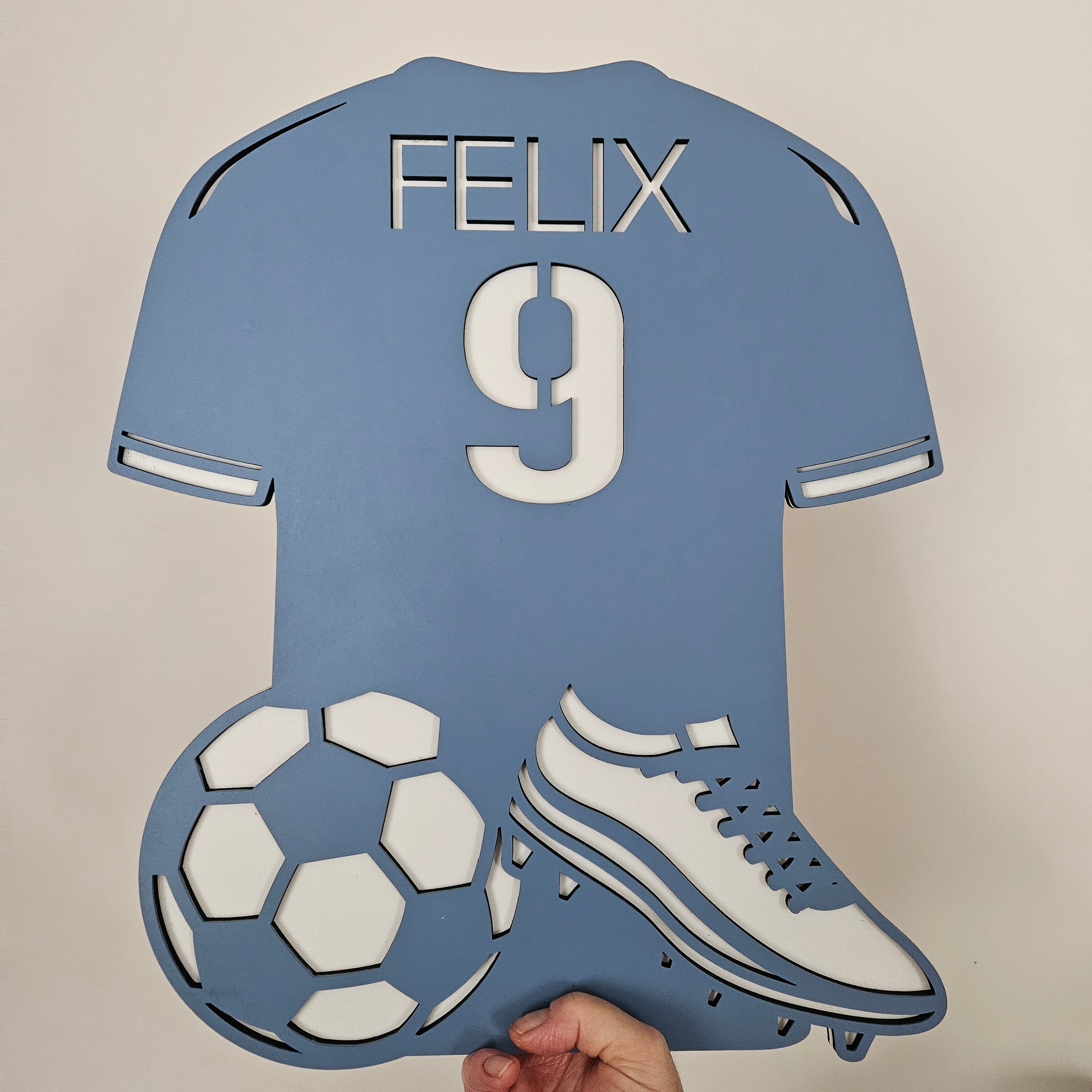 Personalised Soccer Top Name Plaque