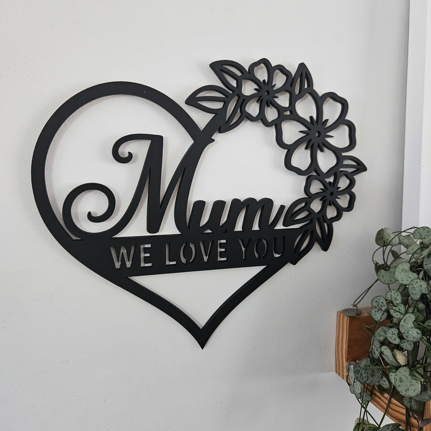 Floral Mum Heart Wall Art