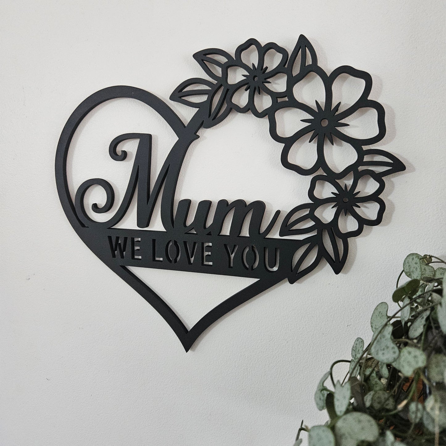 Floral Mum Heart Wall Art