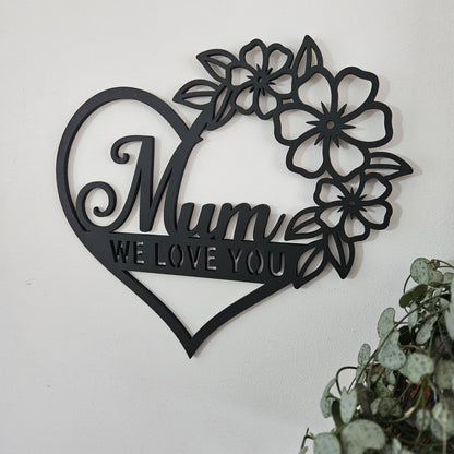 Floral Mum Heart Wall Art