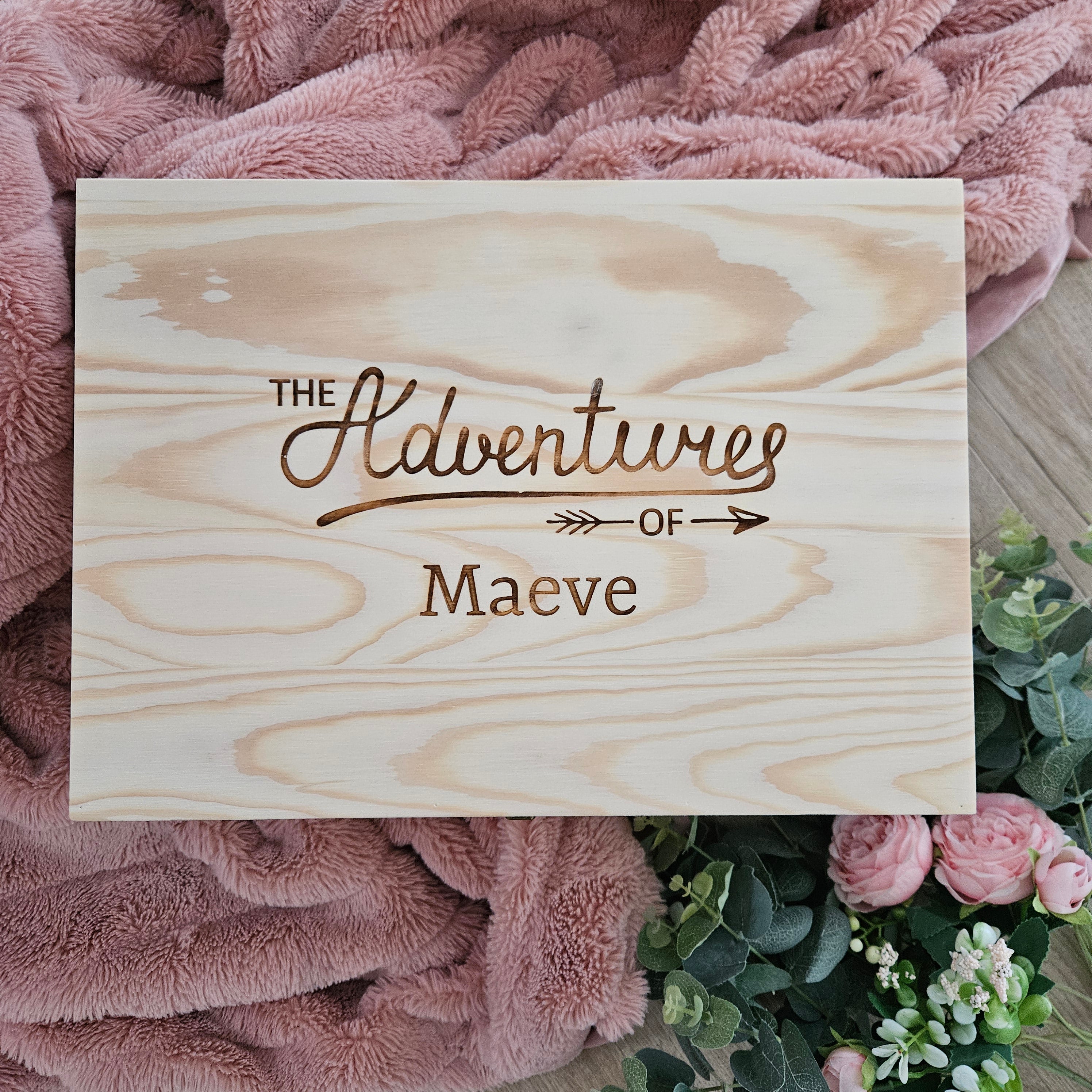 Keepsake Box Pine Engraved The Adventures Of Personalised