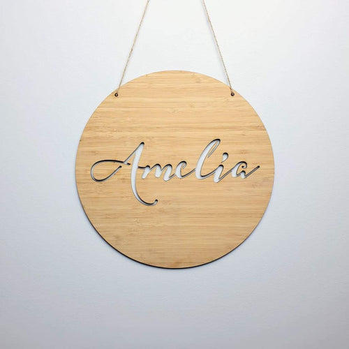Bamboo Name Plaque Script Font - Laser Cut Name Plaque