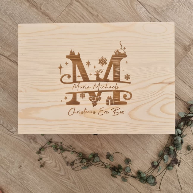 Christmas Eve Box Monogram - Keepsake Box