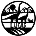 Dinosaur Name Wooden Round - Laser Cut Name Plaque