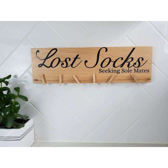 Lost Socks Seeking Sole Mates Sock Hanger - General Signs