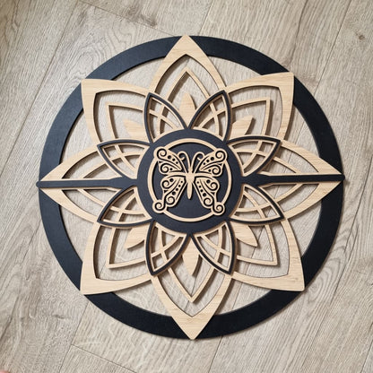 Mandela Flower Single Colour + Bamboo - BUTTERFLY - Mandela