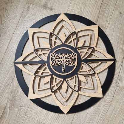 Mandela Flower Single Colour + Bamboo - DRAGONFLY - Mandela