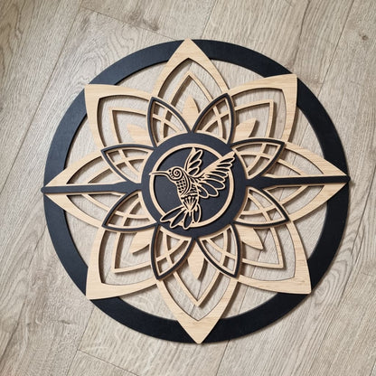 Mandela Flower Single Colour + Bamboo - HUMMINGBIRD - Mandela