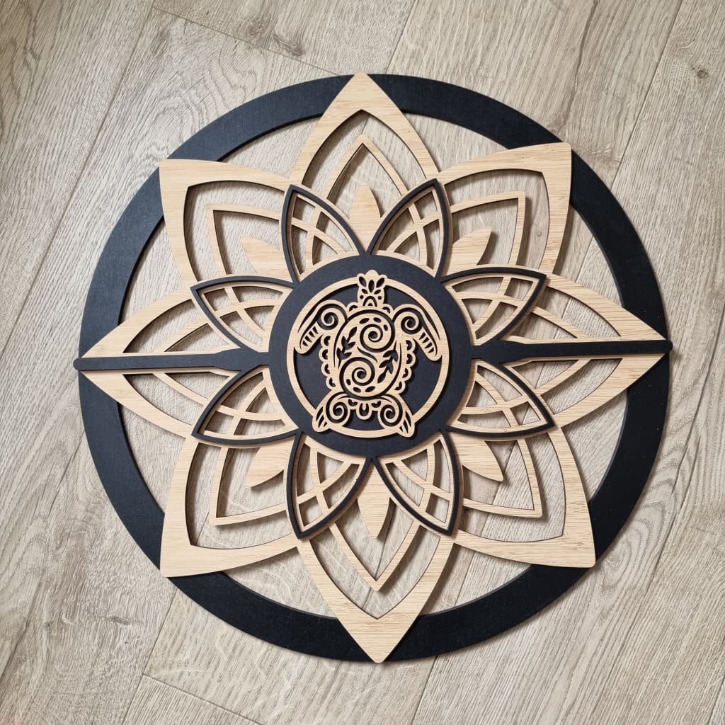 Mandela Flower Single Colour + Bamboo - TURTLE - Mandela