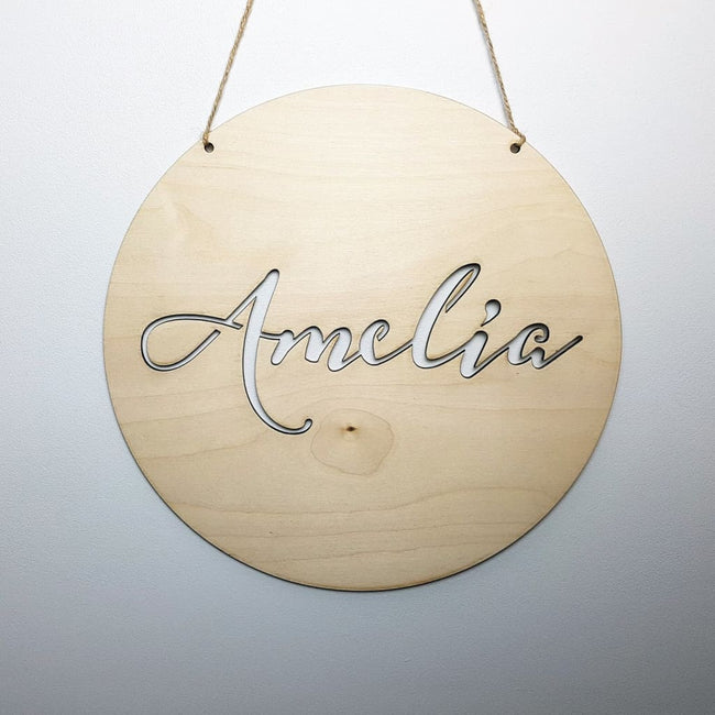 Name in Circle - Laser Cut Name Plaque