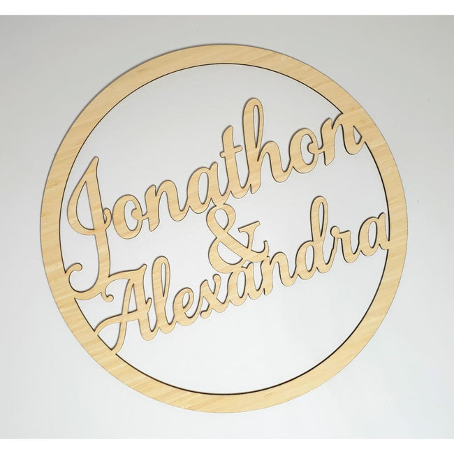 Names in Ring - Laser Cut Name Plaque