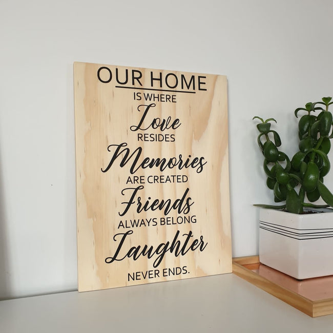 Our Home Ply sign - Plywood Sign