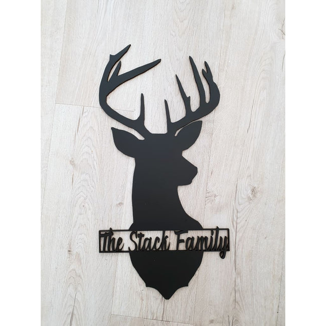 Personalised Stag Laser Cut Wood - Laser Cut Name Plaque