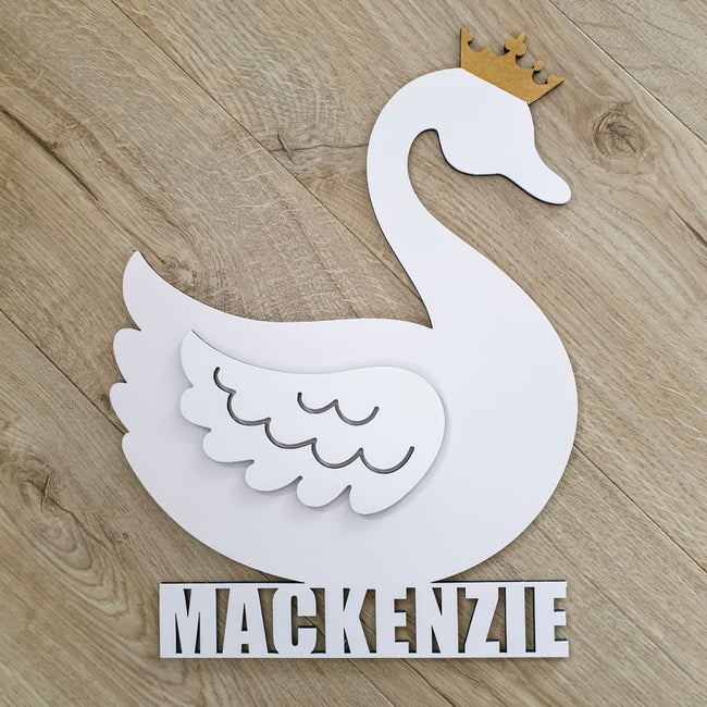 Swan Name Plaque Personalised