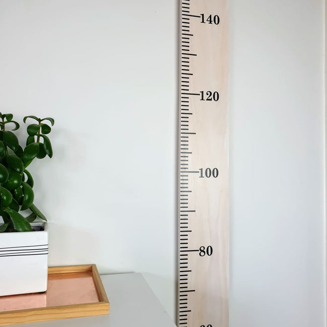 White Wash Wooden Height Chart - Personalised Growth Ruler - Height Chart