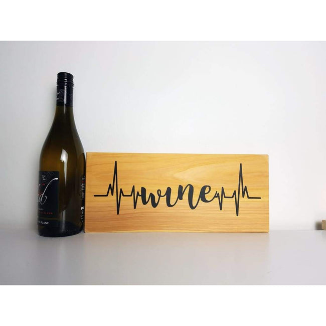 Wine Heartbeat Wooden Macrocarpa Sign - General Signs